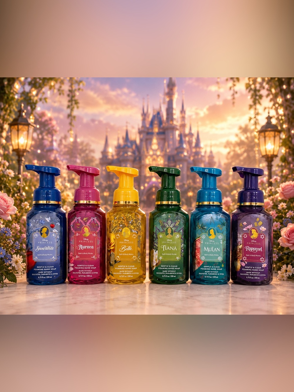 Bath & Body Works Disney Princess Foaming Hand Soap Set of 6 NEW
